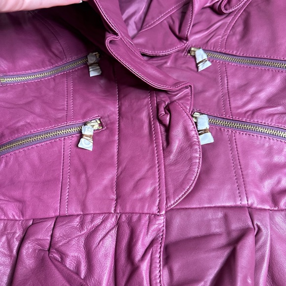 NWT Leather Members Only Pink Jacket Size Small - Picture 5 of 6